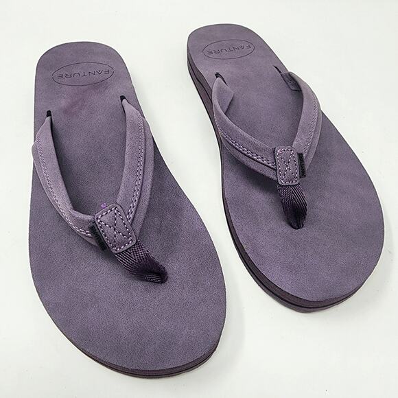 Fanture Flip-Flops Women EU41/US10 Purple Comfort Sandals Soft Fabric & Insole - Picture 1 of 9